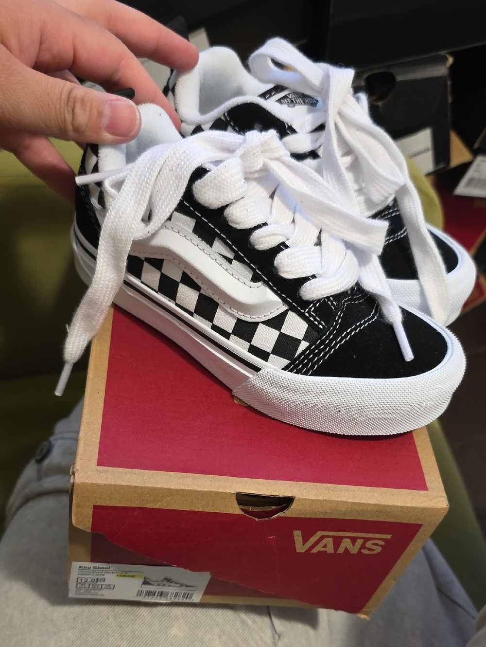 Vans Black & White Checkerboard Knu Skool Sneakers